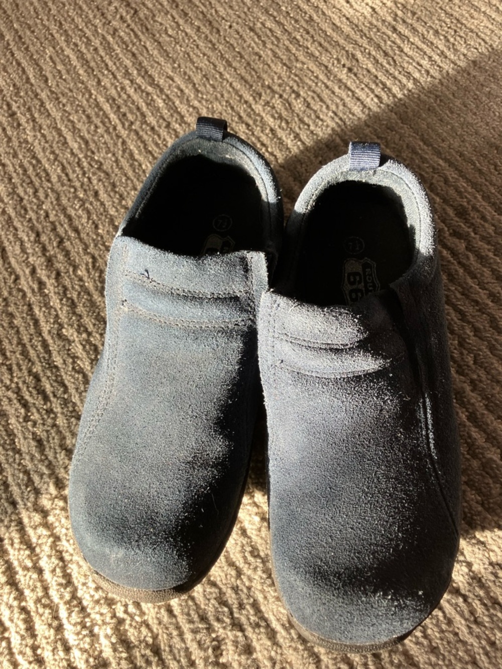 Route 66 Suede Slip-On Shoes - Dark Blue